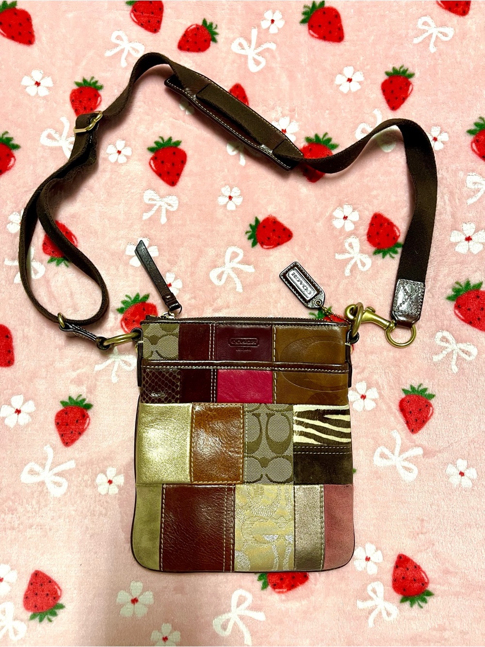 vintage coach patchwork crossbody bag